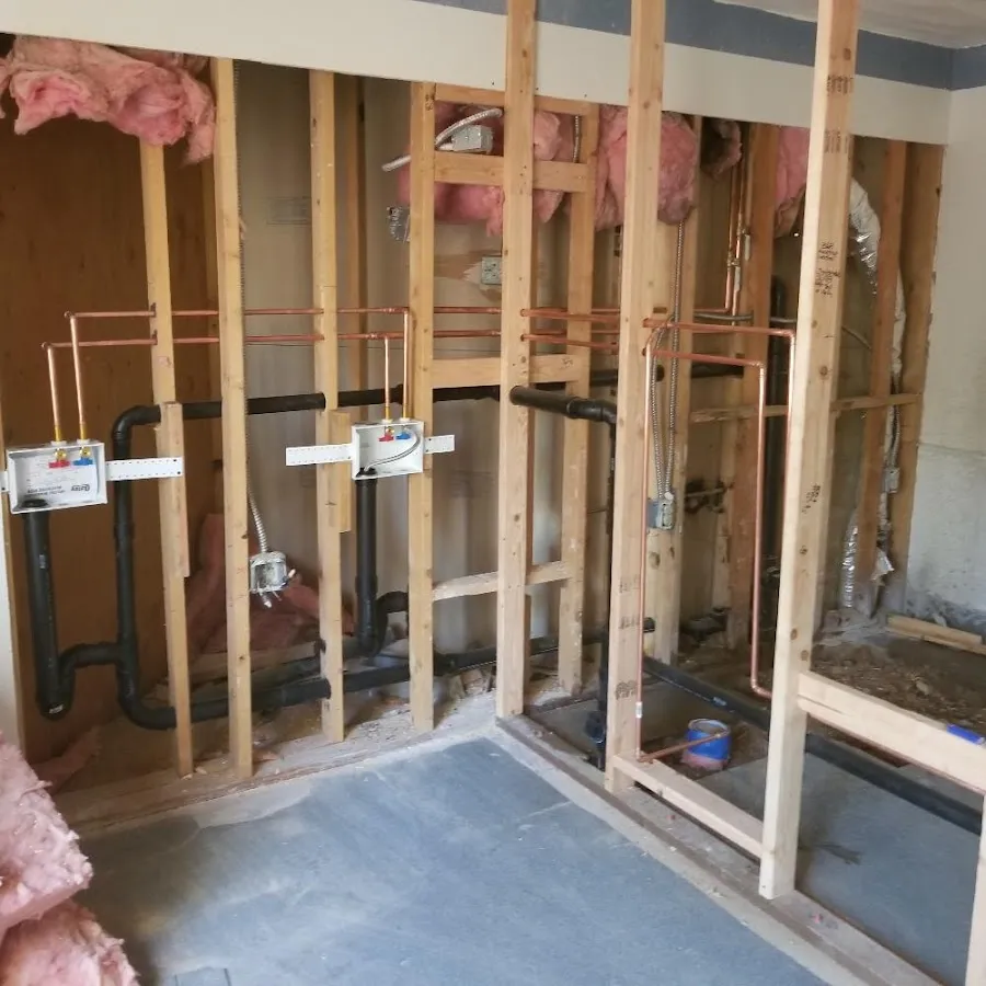 Copper pipe rough-in and plumbing installation in West Brandywine